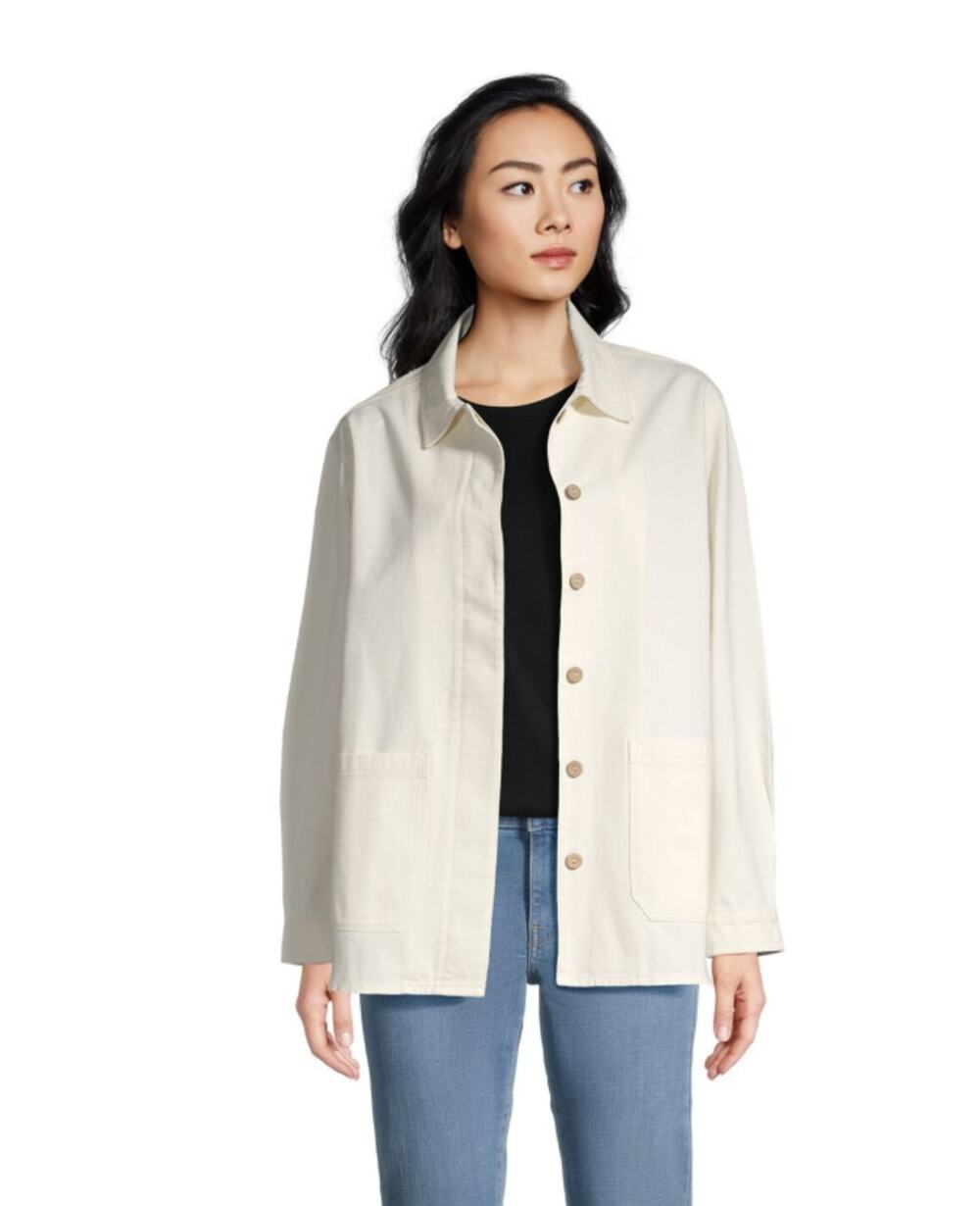 World Market Women's Ecru Beige Boyfriend Jacket with Pockets Size L/XL - Picture 1 of 7
